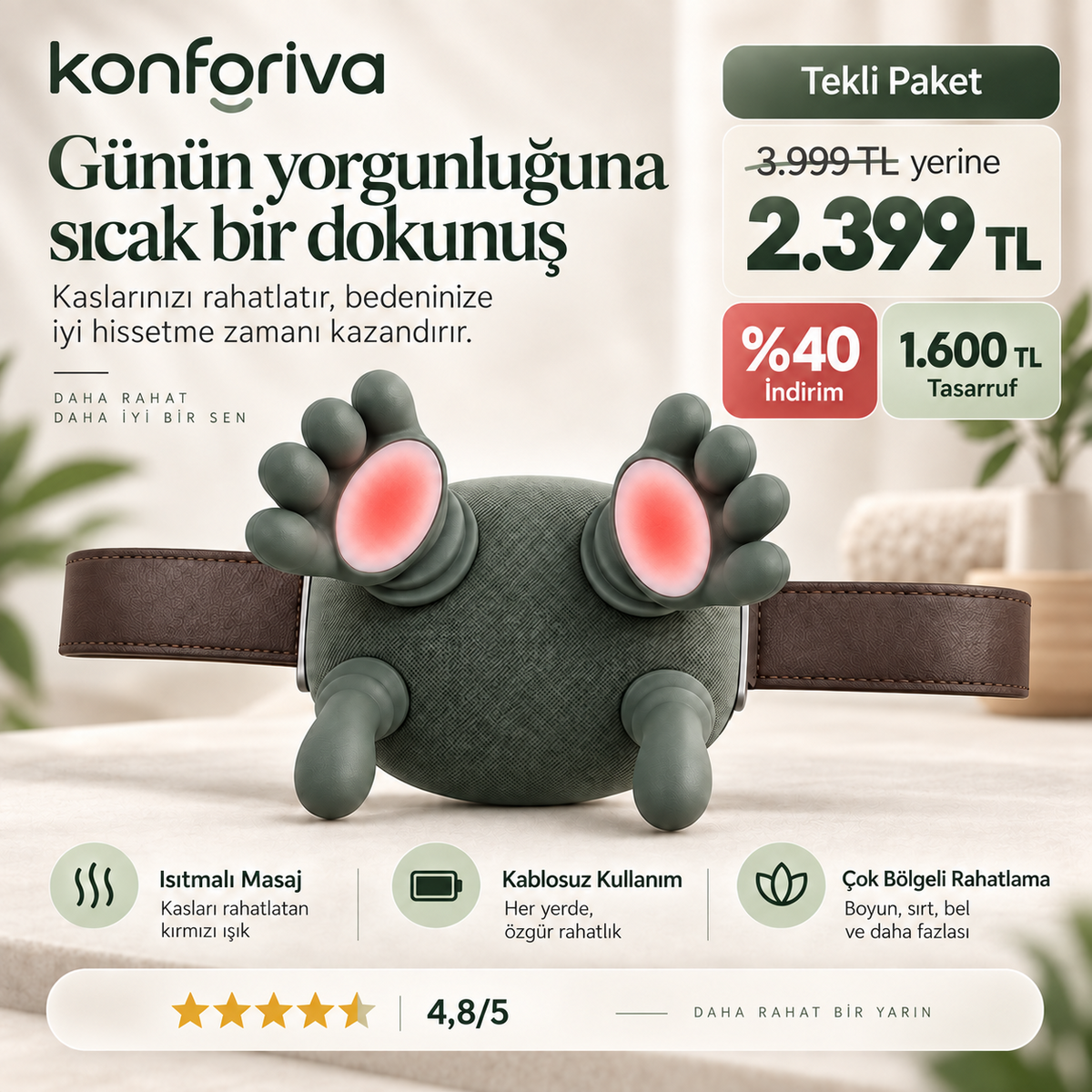 Konforiva masaj aleti indirim ve fiyat teklifi